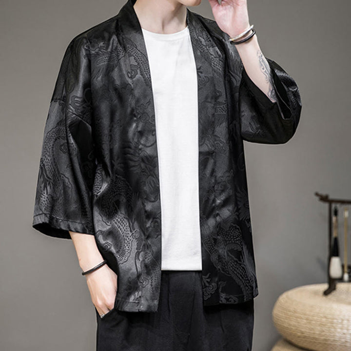 Buddha Stones中国龍 オープンフロントジャケット メンズ 着物 - image 11