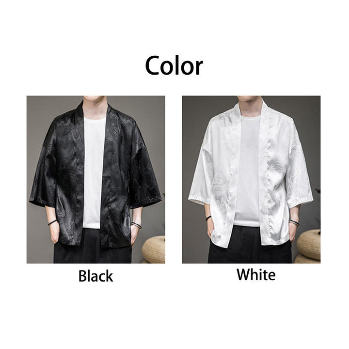 Buddha Stones中国龍 オープンフロントジャケット メンズ 着物 - image 15