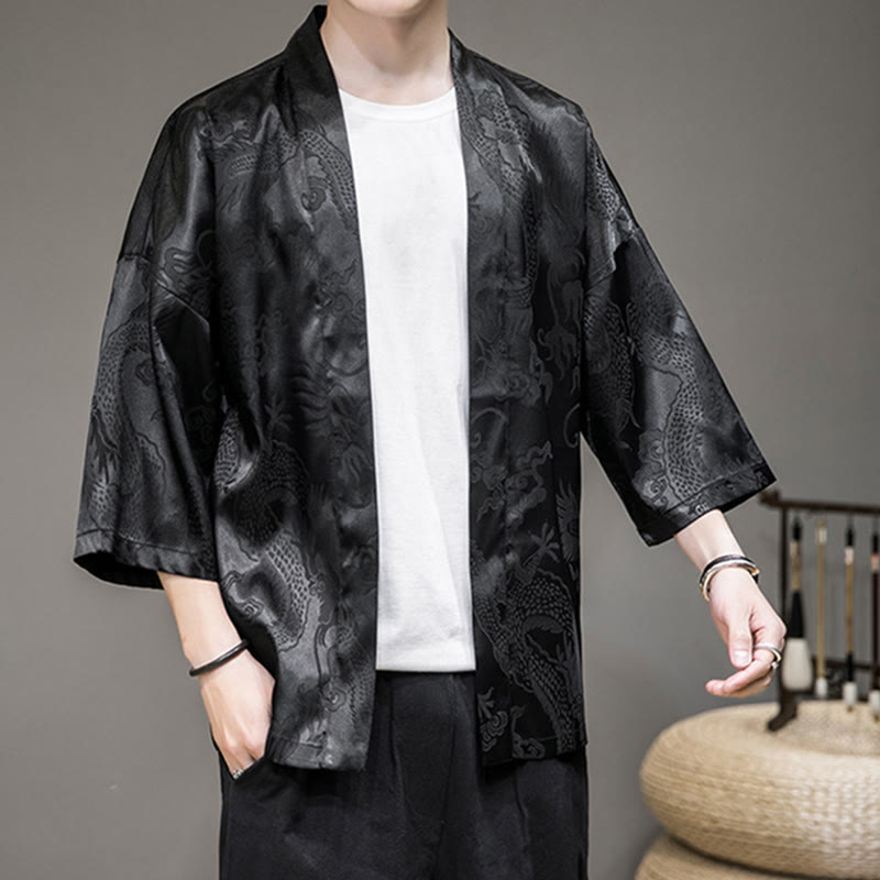 Buddha Stones中国龍 オープンフロントジャケット メンズ 着物 - image 7