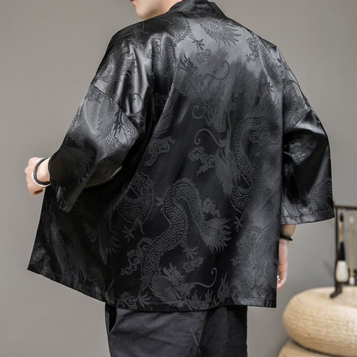 Buddha Stones中国龍 オープンフロントジャケット メンズ 着物 - image 8