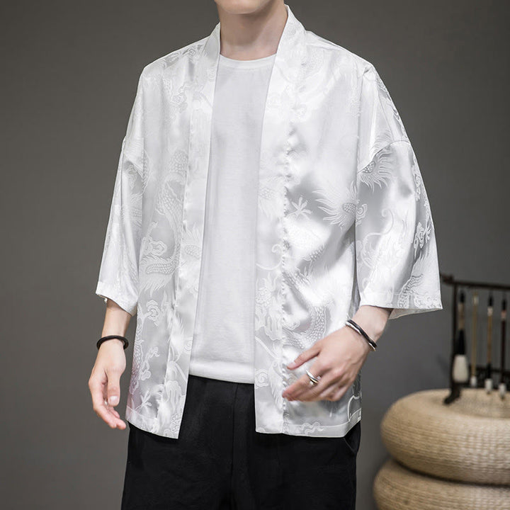 Buddha Stones中国龍 オープンフロントジャケット メンズ 着物 - image 2