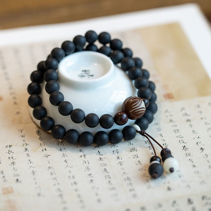 Buddha Stonesチベット二重層ヒノキ菩提蓮華ヒーリングブレスレット