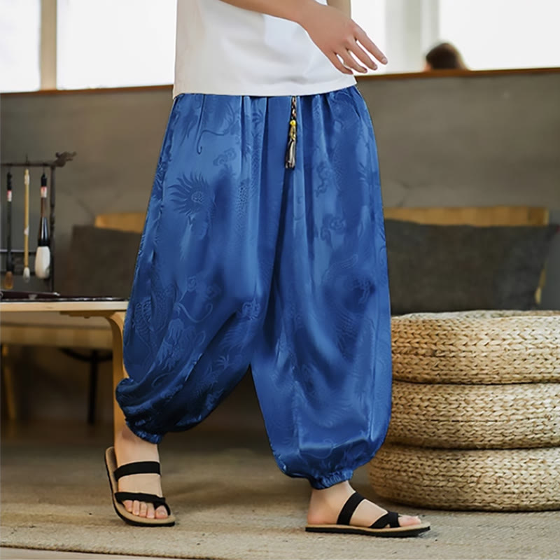 Buddha Stones ゆったりシルエット メンズ ハーレムパンツ ポケット付き - 青 - US/UK/AU46、 EU56 (5XL) - image 21