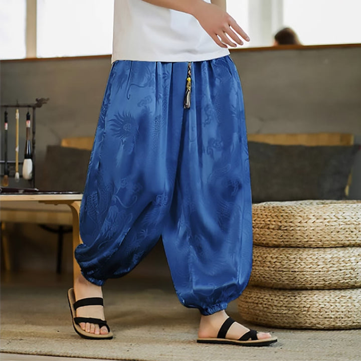 Buddha Stones ゆったりシルエット メンズ ハーレムパンツ ポケット付き - 青 - US/UK/AU46、 EU56 (5XL) - image 21