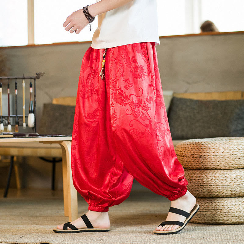 Buddha Stones ゆったりシルエット メンズ ハーレムパンツ ポケット付き - 赤 - US/UK/AU46、 EU56 (5XL) - image 18