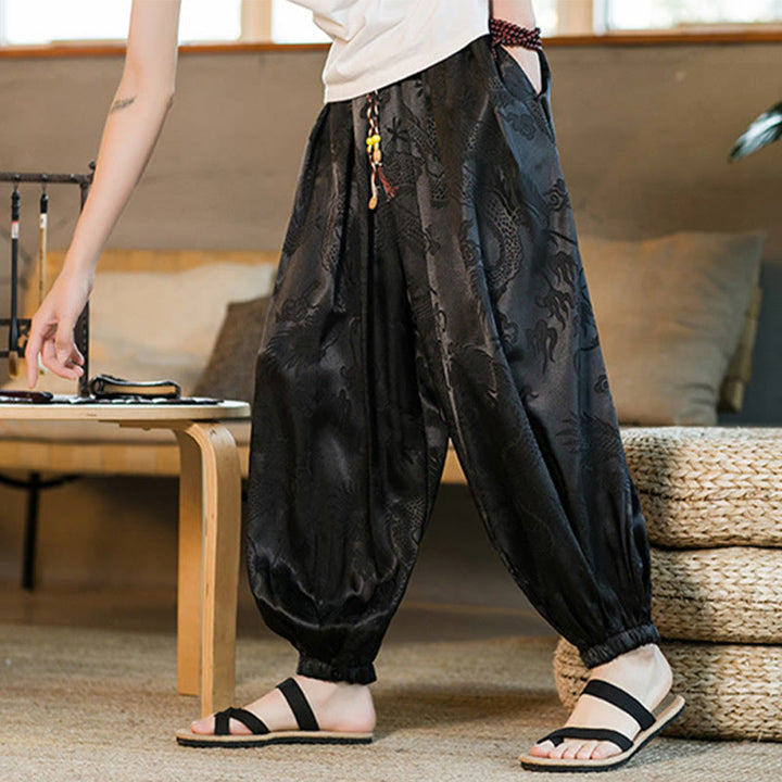 Buddha Stones ゆったりシルエット メンズ ハーレムパンツ ポケット付き - image 4