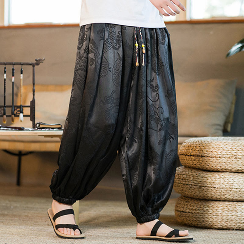 Buddha Stones ゆったりシルエット メンズ ハーレムパンツ ポケット付き - image 5