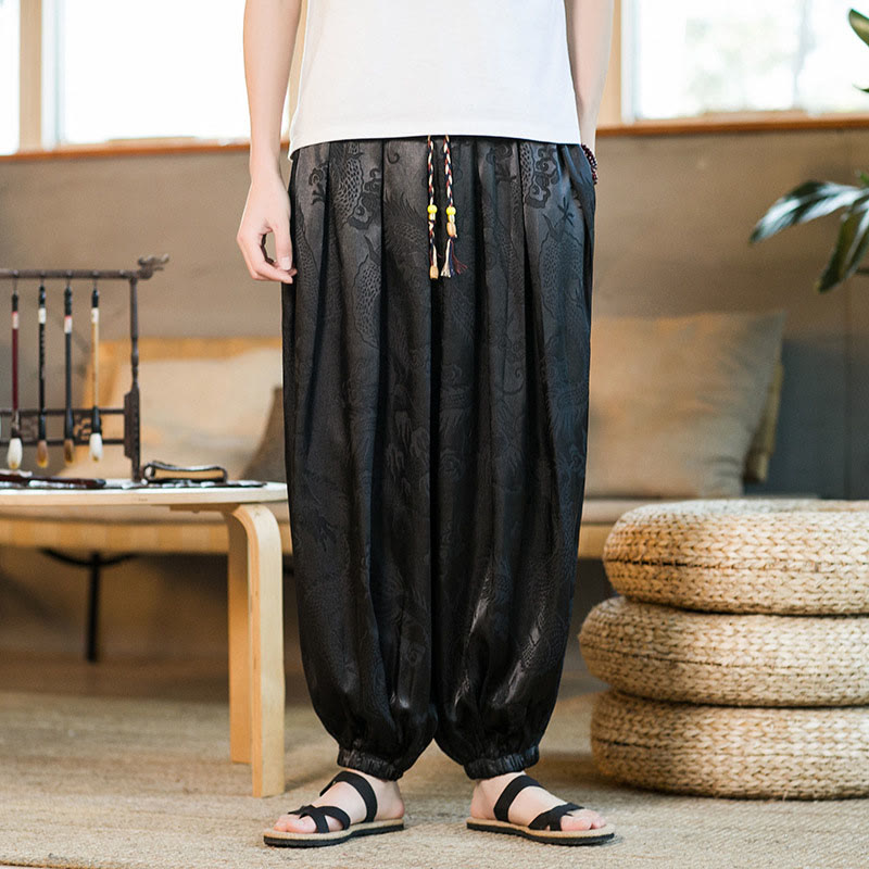 Buddha Stones ゆったりシルエット メンズ ハーレムパンツ ポケット付き