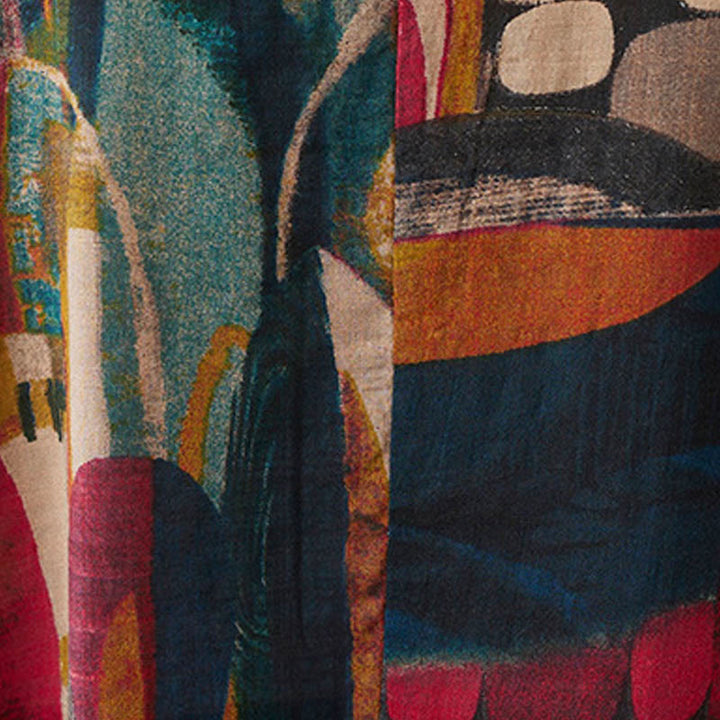 Buddha Stonesのカラフルなグラフィックミディドレス コットン半袖チュニックドレス ポケット付き - image 11