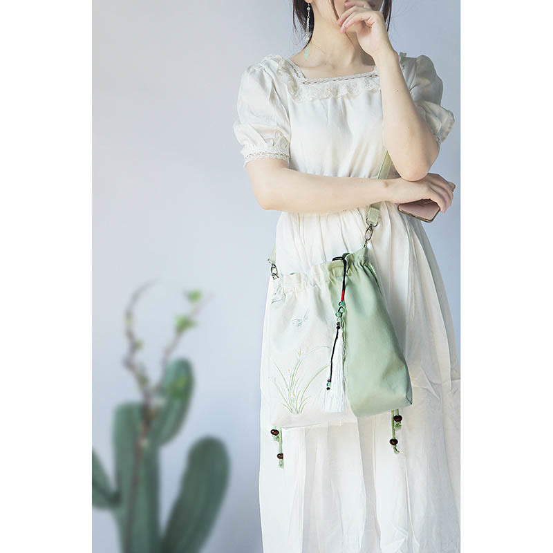 Buddha Stones刺繍草花桜キャンバストートクロスボディバッグショルダーバッグハンドバッグ