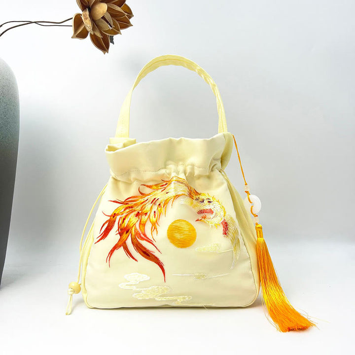 Buddha Stones蘇州刺繍ウサギ蓮花牡丹モクレンシルクトートクロスボディバッグショルダーバッグハンドバッグ
