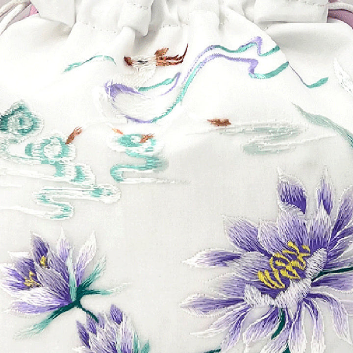 Buddha Stones蘇州刺繍ウサギ蓮花牡丹モクレンシルクトートクロスボディバッグショルダーバッグハンドバッグ