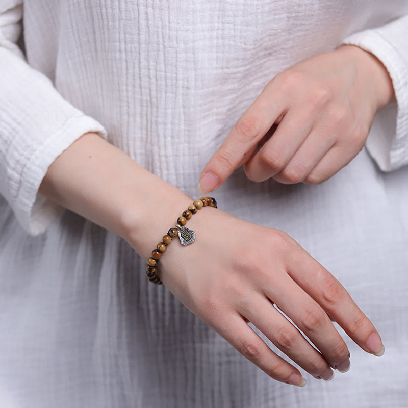 Buddha Stones925 スターリングシルバー 天然黄金の海柳 ザキラム 富の女神 幸運 福 キャラクター 成功 ブレスレット - image 5