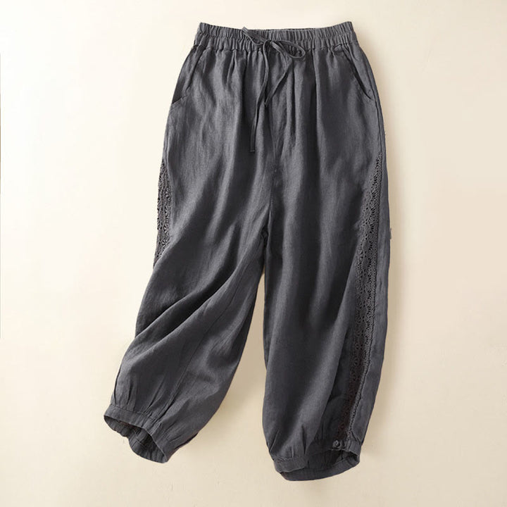 Buddha Stones無地フラワー ルーズドローストリング ハーレムパンツ ポケット付き - グレー - US8-10，UK/AU12-14，EU40-42 (2XL) - image 16