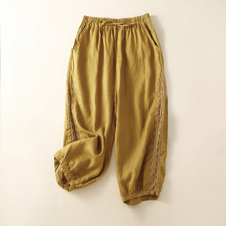 Buddha Stones無地フラワー ルーズドローストリング ハーレムパンツ ポケット付き - 黄色 - US8-10，UK/AU12-14，EU40-42 (2XL) - image 31