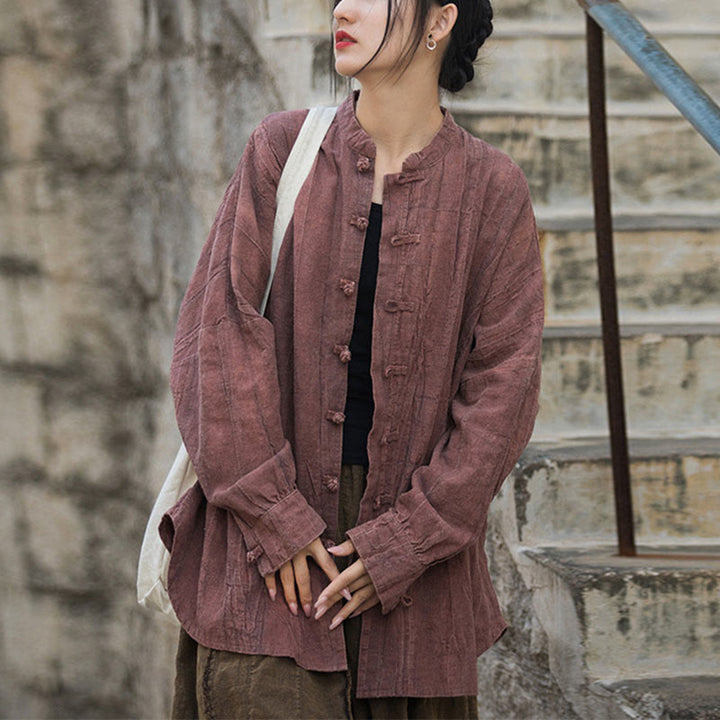 Buddha Stonesタイダイ フロッグボタン 長袖 禅瞑想 オープンフロント ジャケット - レッド(トップスのみ) - US4-14、 UK/AU8-18、 EU36-46 (F) - image 28