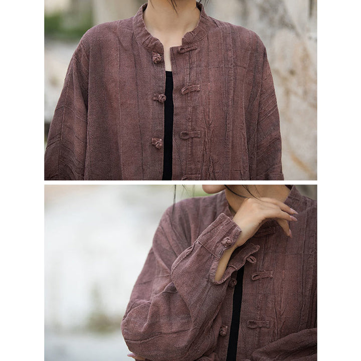 Buddha Stonesタイダイ フロッグボタン 長袖 禅瞑想 オープンフロント ジャケット - image 32