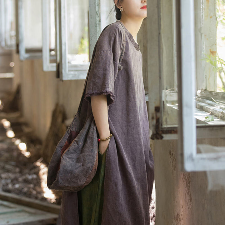 Buddha Stonesラミーリネン スリットヘム トップス レディース 半袖Tシャツ - image 27