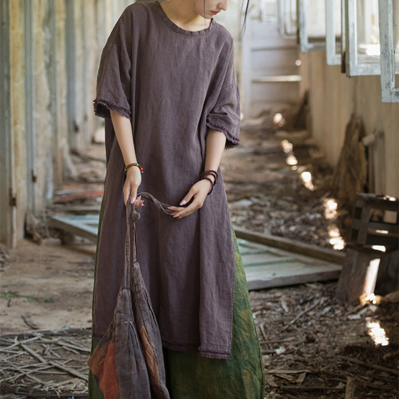 Buddha Stonesラミーリネン スリットヘム トップス レディース 半袖Tシャツ - image 25