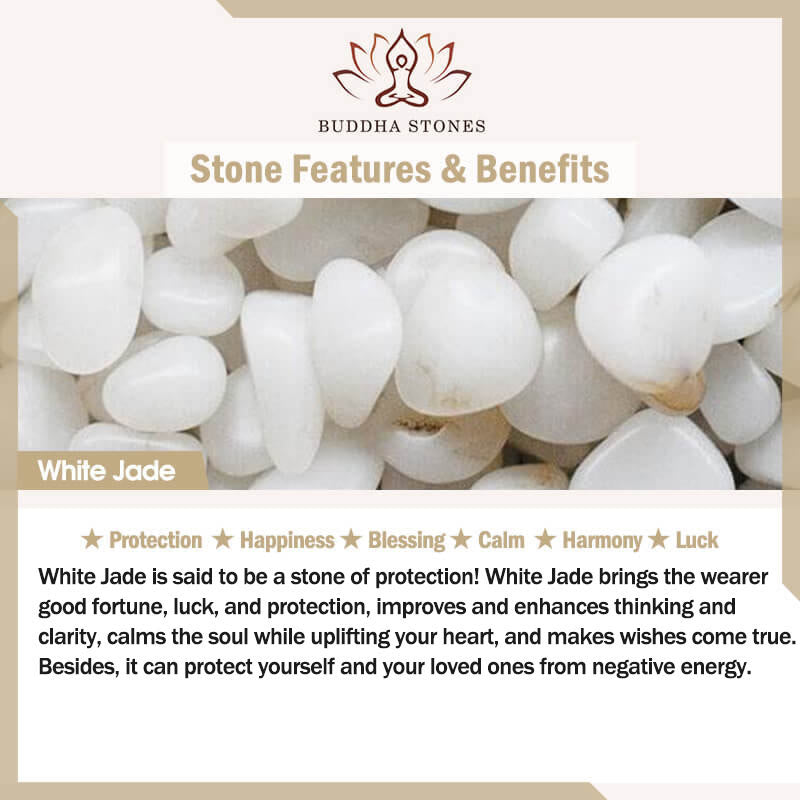 Buddha Stones白猫 白翡翠良縁祈願のブレスレット - image 8
