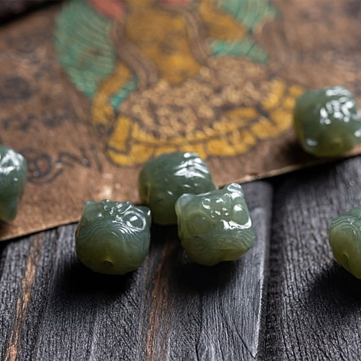 Buddha Stones天然チベット 108 個入りMalaビーズ 紫菩提樹 和田翡翠 銅製 ドルジェ 平和ブレスレット