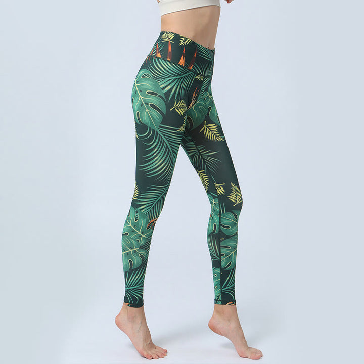 Buddha Stonesのプリント スポーツ フィットネス ヨガ ハイウエスト レギンス レディース ヨガパンツ - image 2