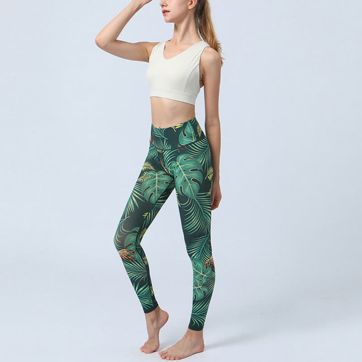 Buddha Stonesのプリント スポーツ フィットネス ヨガ ハイウエスト レギンス レディース ヨガパンツ - image 5