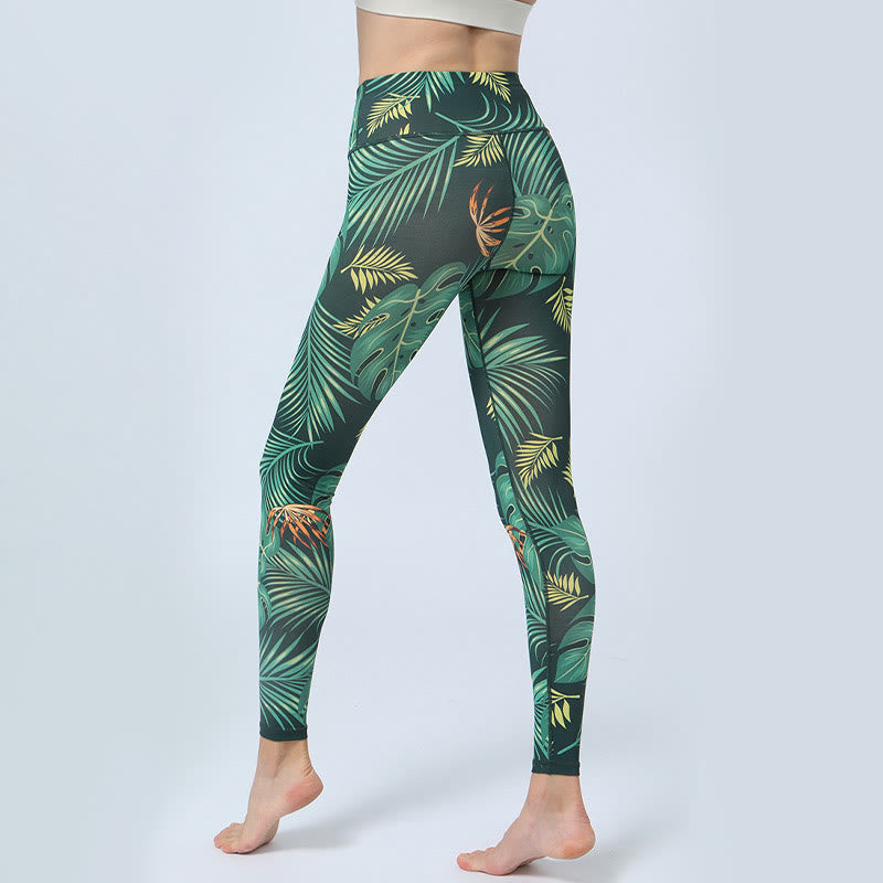 Buddha Stonesのプリント スポーツ フィットネス ヨガ ハイウエスト レギンス レディース ヨガパンツ - image 3