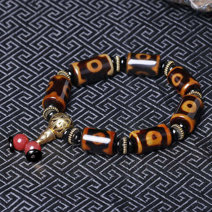 Buddha Stonesチベット九眼天珠幸運のチャームブレスレット