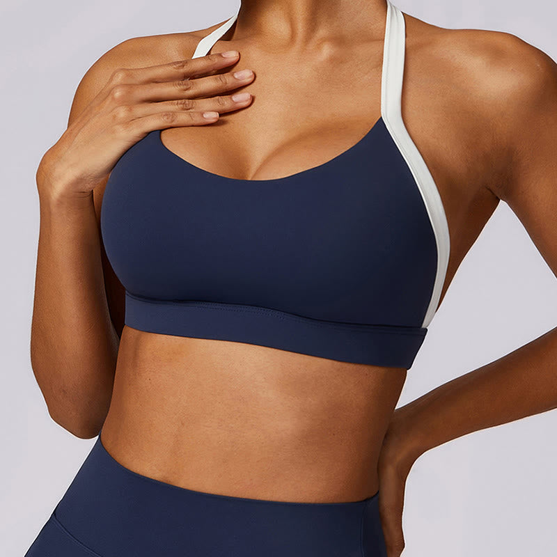 Buddha Stones無地 ホルターネック ブラ 長袖 クロップ タンクトップ パンツ スポーツ フィットネス ジム ヨガ 衣装 - image 4