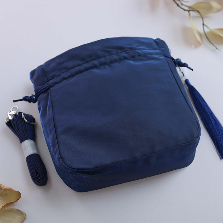 Buddha Stones蘇州刺繍ウサギ蓮花牡丹モクレンシルクトートクロスボディバッグショルダーバッグハンドバッグ