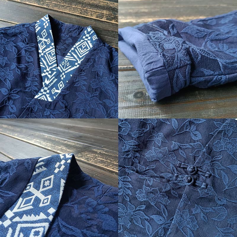 Buddha StonesフラワージャカードVネックロングスリーブジャケット - image 6