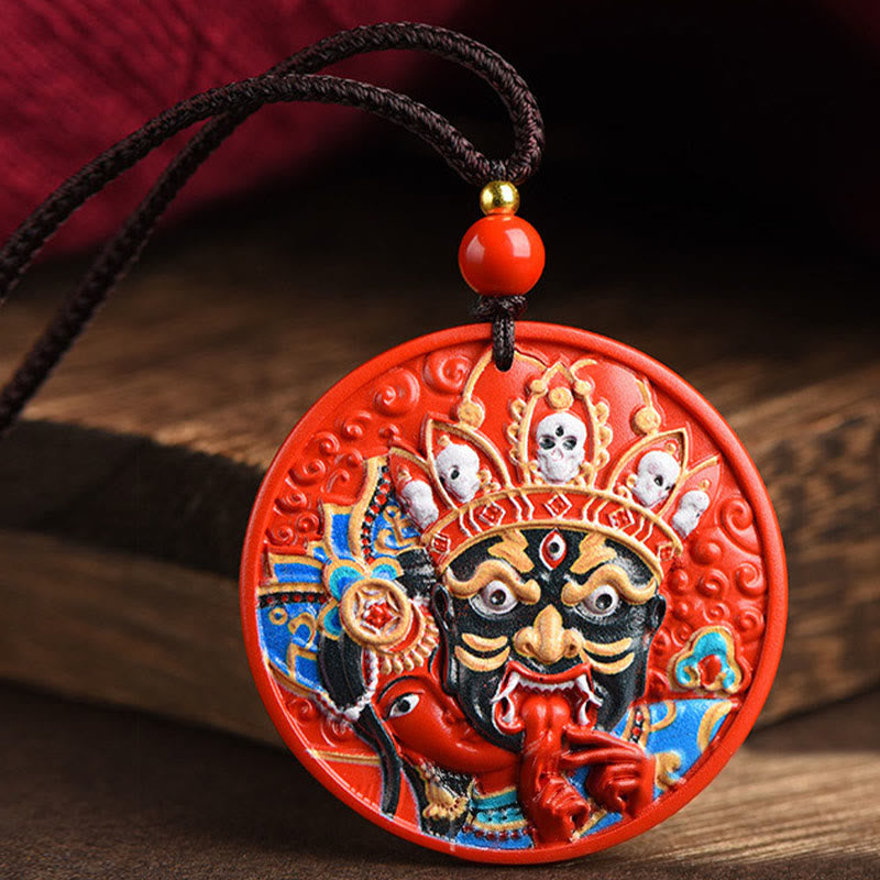 Buddha Stonesザキラム 富の女神 ペイント 辰砂 祝福 ネックレス ペンダント