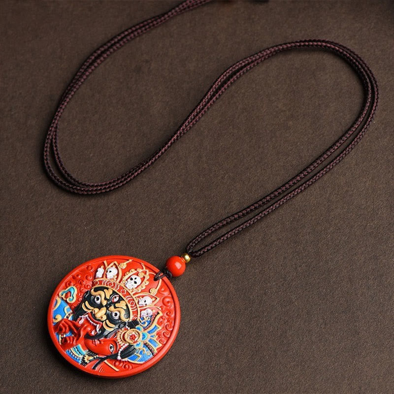 Buddha Stonesザキラム 富の女神 ペイント 辰砂 祝福 ネックレス ペンダント