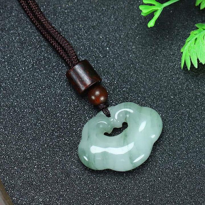 Buddha Stones天山翡翠 黄金シルク翡翠 中国ロックチャーム 豊穣のネックレスペンダント