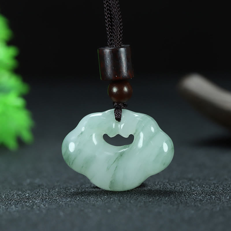 Buddha Stones天山翡翠 黄金シルク翡翠 中国ロックチャーム 豊穣のネックレスペンダント