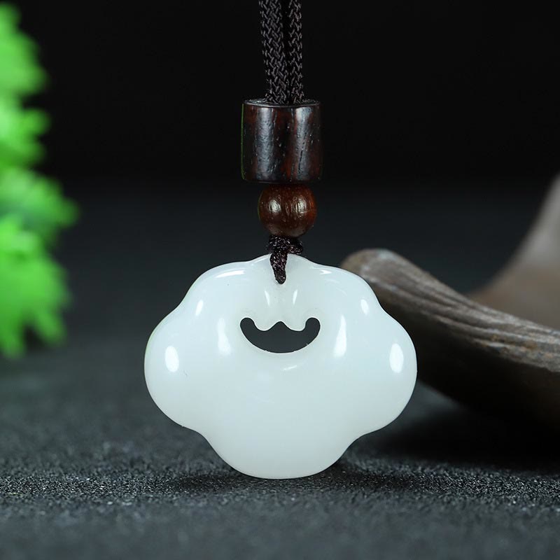 Buddha Stones天山翡翠 黄金シルク翡翠 中国ロックチャーム 豊穣のネックレスペンダント