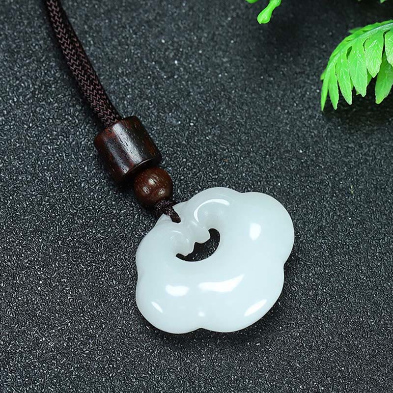 Buddha Stones天山翡翠 黄金シルク翡翠 中国ロックチャーム 豊穣のネックレスペンダント