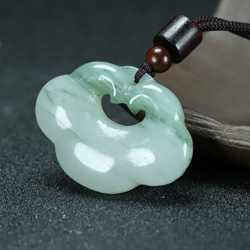 Buddha Stones天山翡翠 黄金シルク翡翠 中国ロックチャーム 豊穣のネックレスペンダント