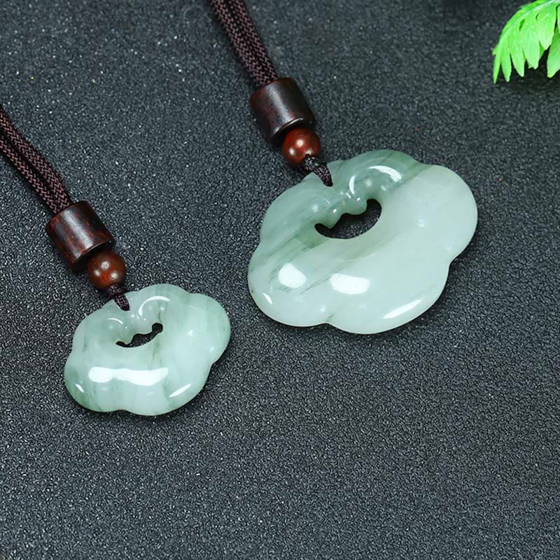 Buddha Stones天山翡翠 黄金シルク翡翠 中国ロックチャーム 豊穣のネックレスペンダント