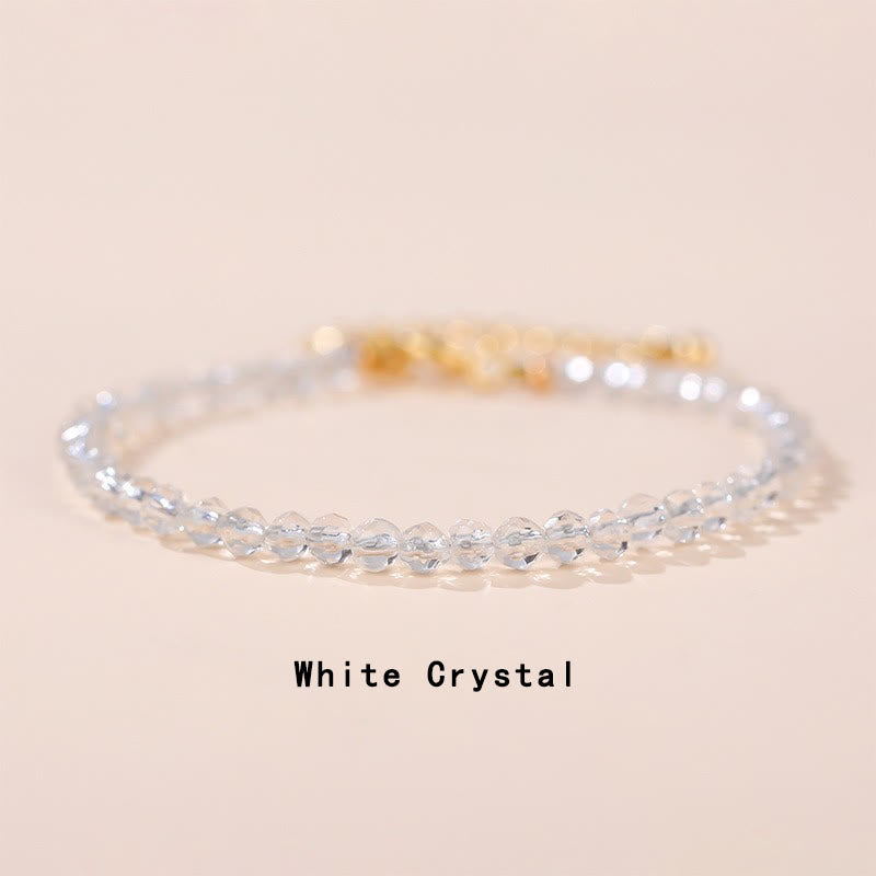 Buddha Stonesストーン ストロベリークォーツ プレナイト ペリドット ラズライト ラピスラズリ ピンククリスタル トルマリン ヒーリングチェーンブレスレット - ホワイトクリスタル（手首周り14～17cm） - image 13