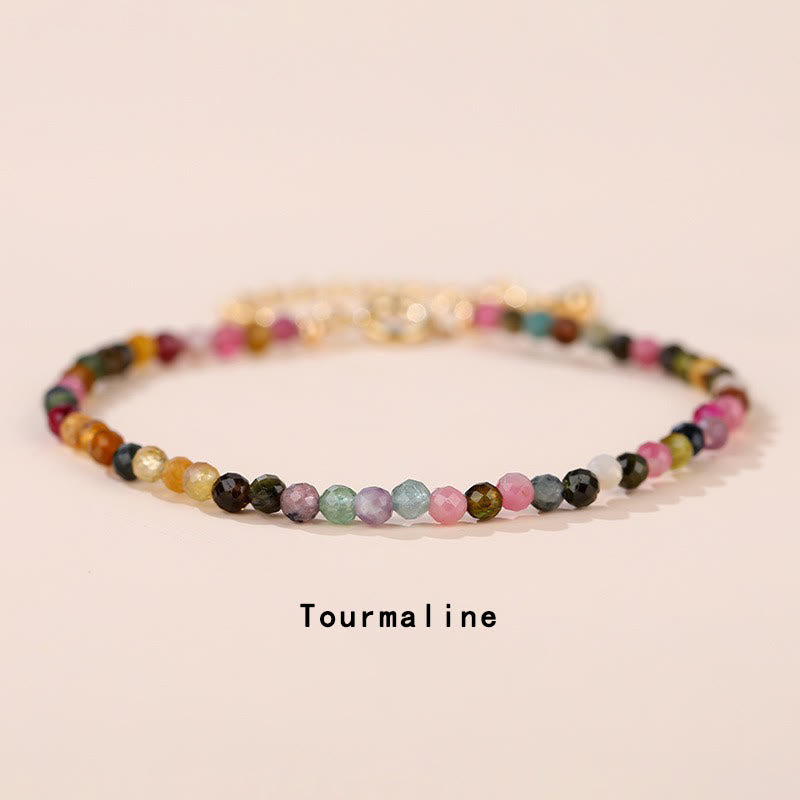 Buddha Stonesストーン ストロベリークォーツ プレナイト ペリドット ラズライト ラピスラズリ ピンククリスタル トルマリン ヒーリングチェーンブレスレット - トルマリン（手首周り14～16cm） - image 15