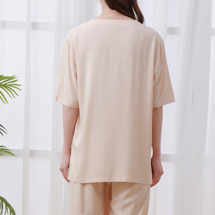 Buddha Stones 2点セット 半袖Tシャツ パンツ 瞑想 禅 太極拳 コットンリネン ユニセックスセット