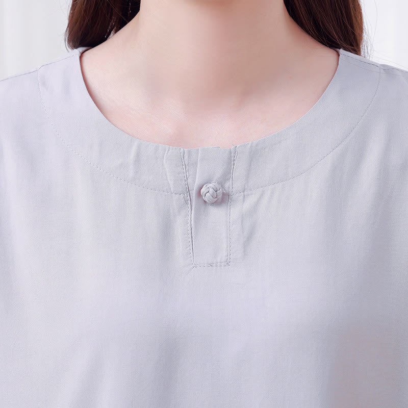 Buddha Stones 2点セット 半袖Tシャツ パンツ 瞑想 禅 太極拳 コットンリネン ユニセックスセット