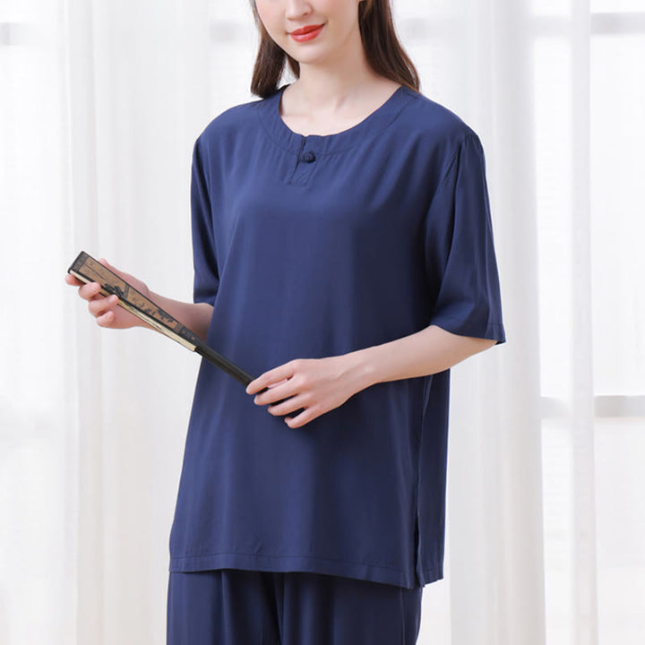 Buddha Stones 2点セット 半袖Tシャツ パンツ 瞑想 禅 太極拳 コットンリネン ユニセックスセット - image 19