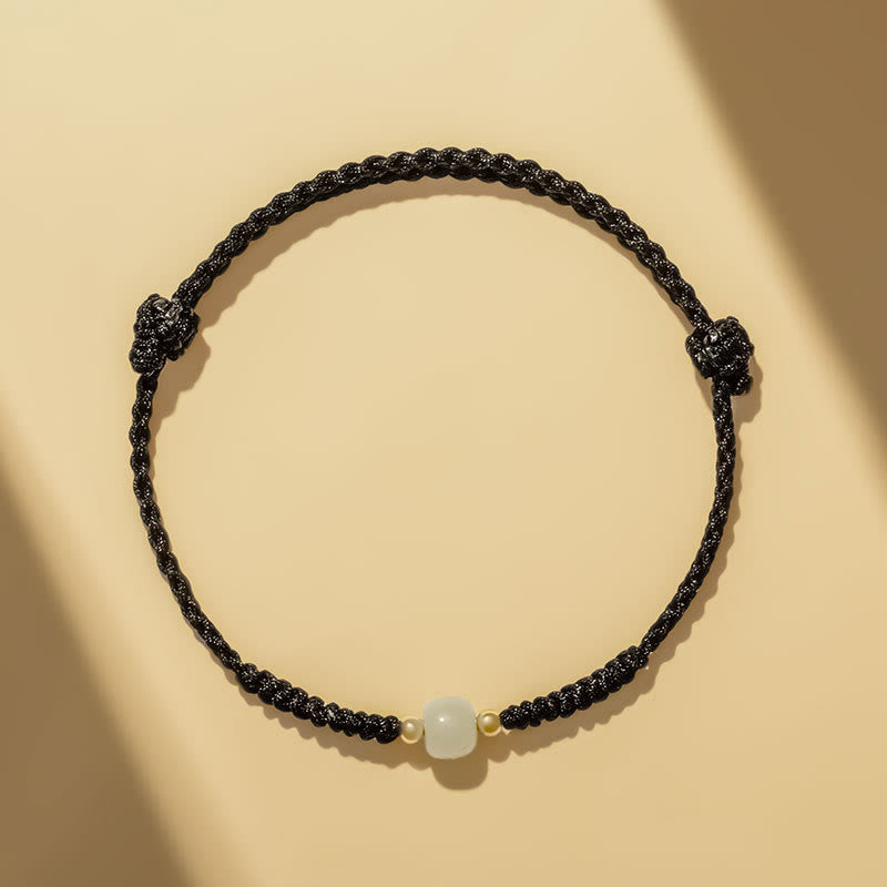 Buddha Stones手作り翡翠幸運ビーズ豊穣編みブレスレット