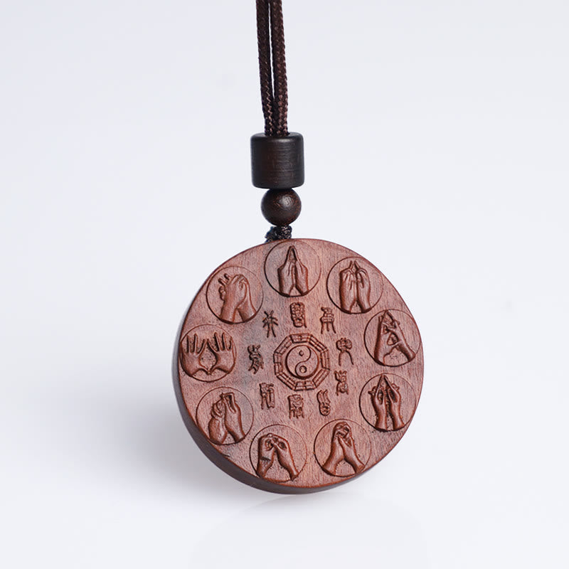 Buddha Stones、雷に打たれたナツメの木、陰陽八卦、山の幽霊、お金を使うのを防ぐネックレスペンダント