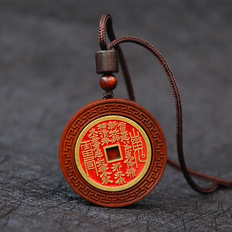 Buddha Stones、雷に打たれたナツメの木、陰陽八卦、山の幽霊、お金を使うのを防ぐネックレスペンダント