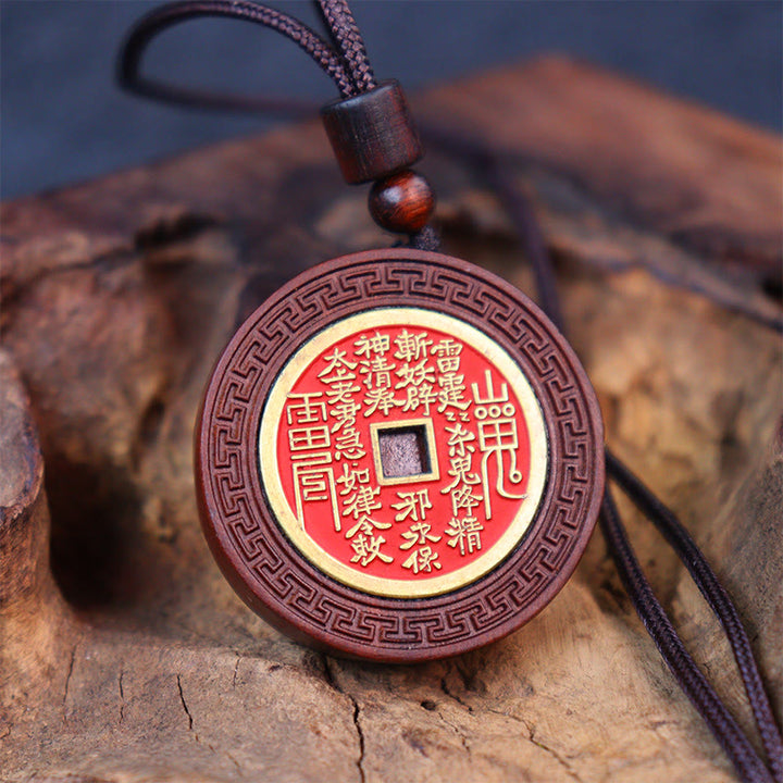 Buddha Stones、雷に打たれたナツメの木、陰陽八卦、山の幽霊、お金を使うのを防ぐネックレスペンダント