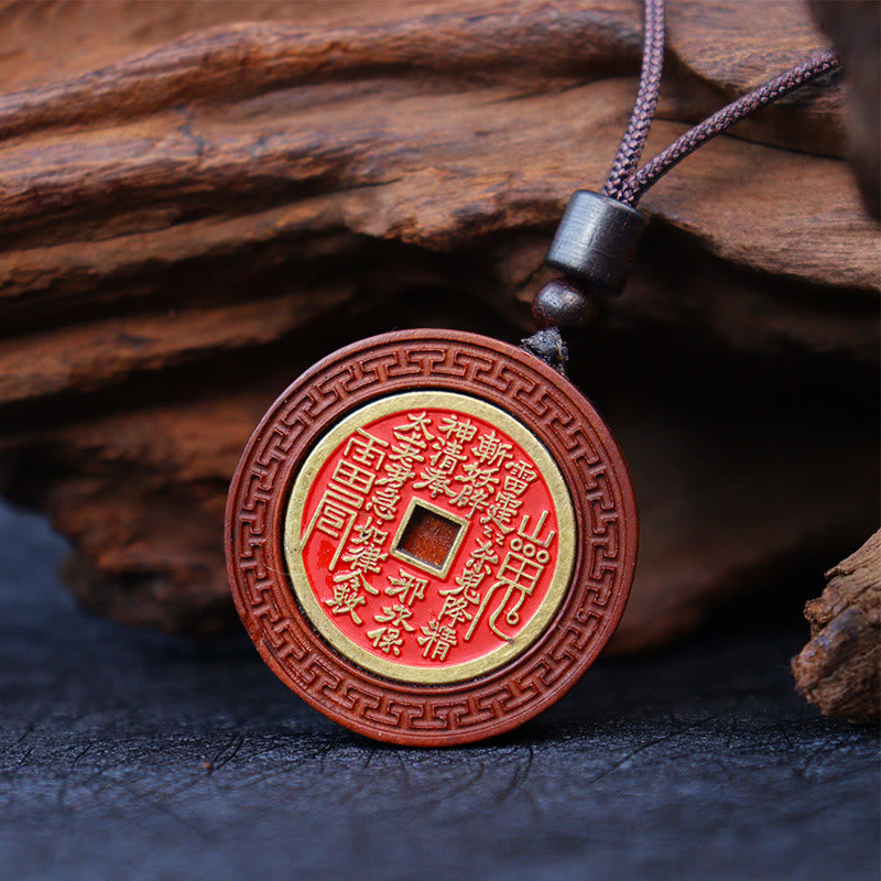 Buddha Stones、雷に打たれたナツメの木、陰陽八卦、山の幽霊、お金を使うのを防ぐネックレスペンダント